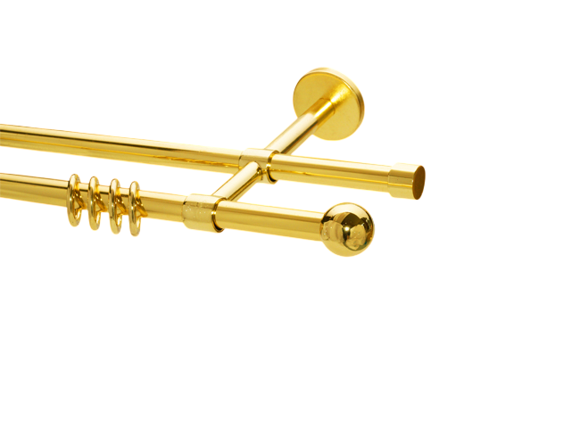 Gardinenstange Messing glanz Design 16mm Modell Bologna Gardinenstange Messing glanz Design 16mm Modell Bologna