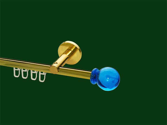 Gardinenstange Innenlauf Messing glanz Design 16mm Modell Ozean