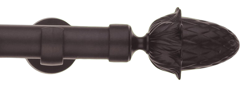 Gardinenstange Eisen schwarz 30 mm Ø Pinie