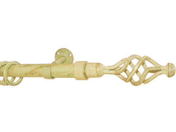 Gardinenstange Eisen weiß-gold 30mm Rodrige