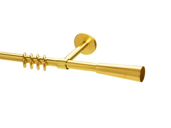 Gardinenstange Messing glanz Design 16mm Modell Luna