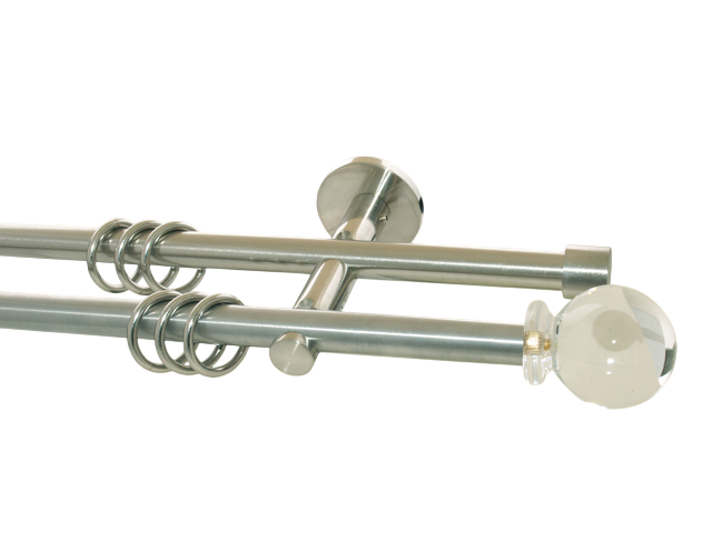 Gardinenstange doppell. Nickel geb. 16 mm Doradus