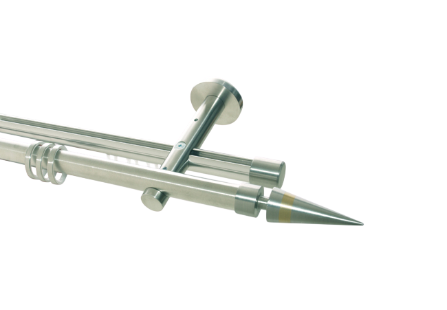 Gardinenstange Rohr/Innenlauf Edelstahl 20 mm Kegel gold doppel.