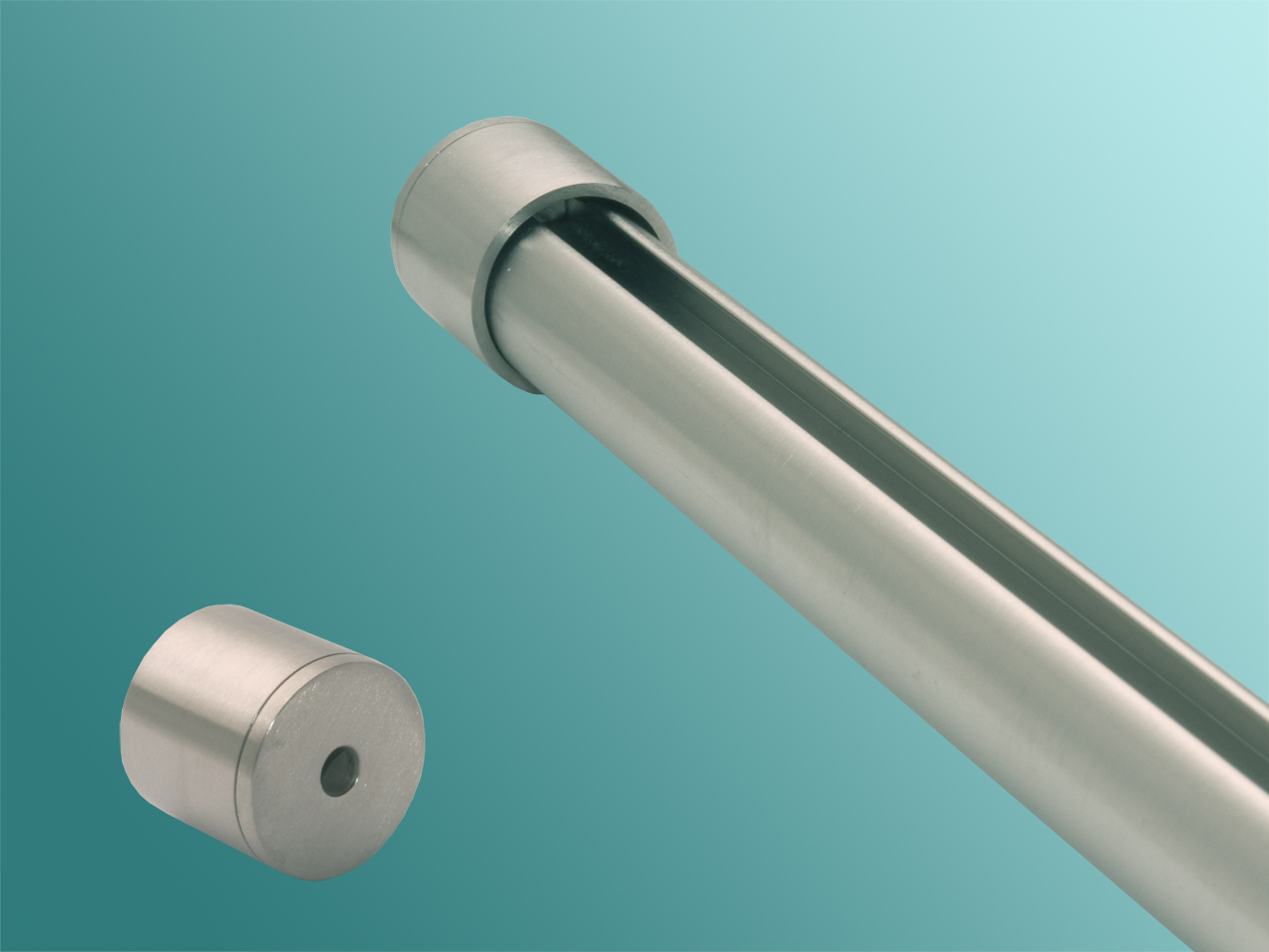 Duschvorhangstange gebogen Edelstahl 20 mm 