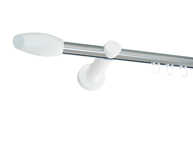 Gardinenstange Edelstahl Innenlauf 20mm Holz Marbella