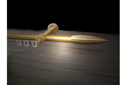 Gardinenstange Innenlauf Messing geb. 16mm Modell Flamme einl.