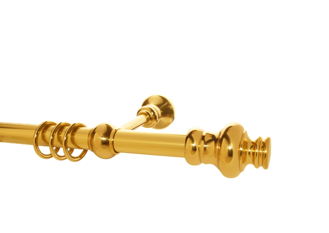 Gardinenstange Messing 28 mm Modell-Joseph I Rohr glatt