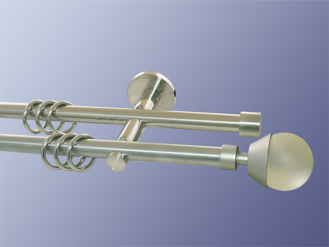 Gardinenstange doppell. Nickel geb. 16 mm Hydrae