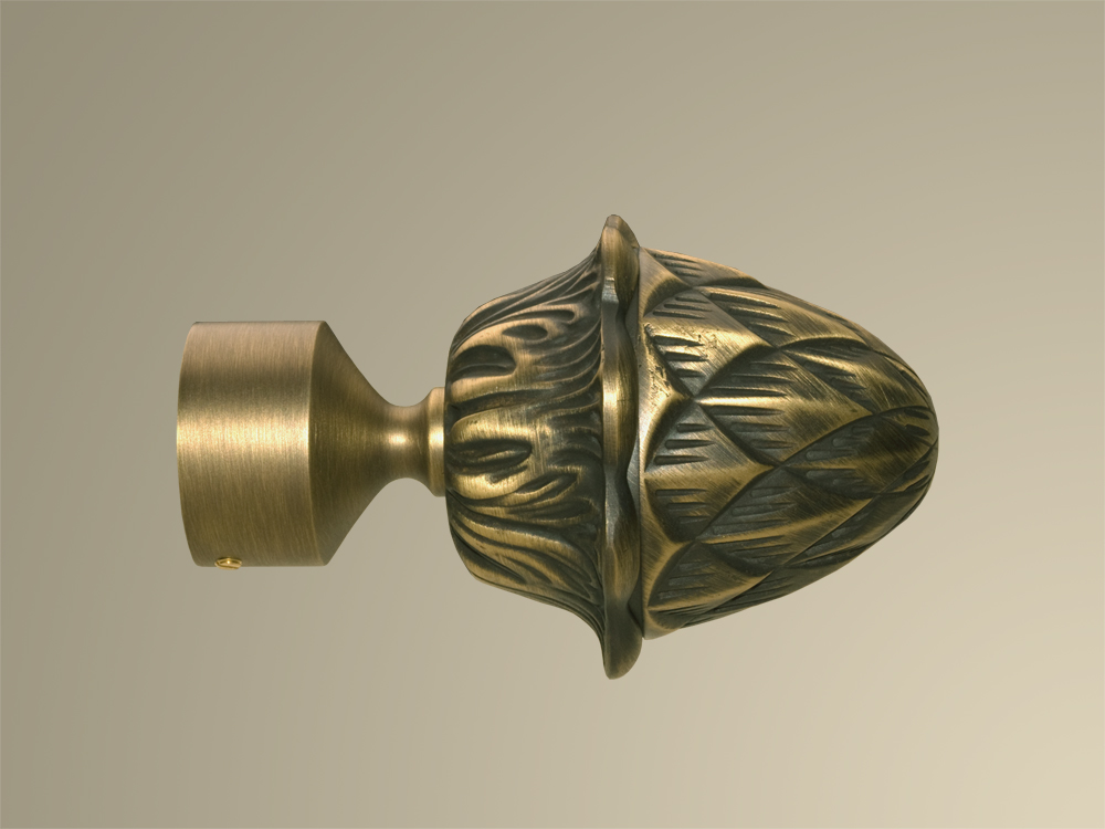 Endstück Messing bronziert 40mm Modell Simeon