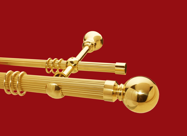 2716_0 Gardinenstange Messing 35-20 mm Modell Jaroslav kanneliert