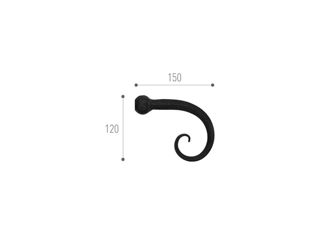 2560_0 Endstück Schmiedeeisen 18mm Modell Hemera