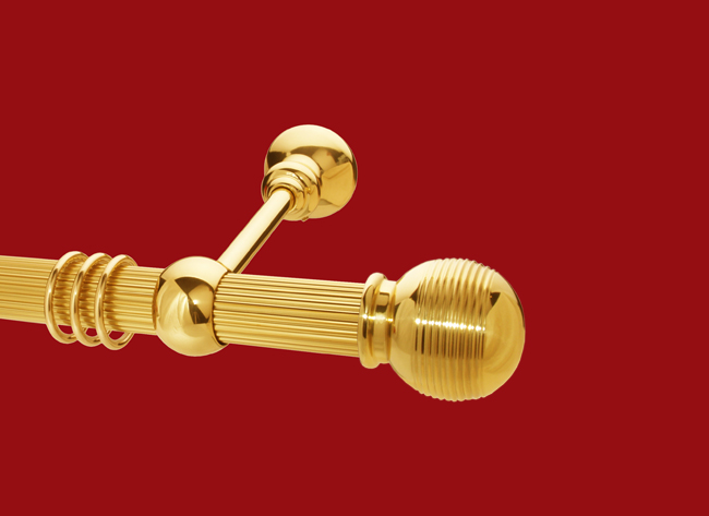 Gardinenstange Messing glanz 35mm Modell Boris Rohr kanneliert