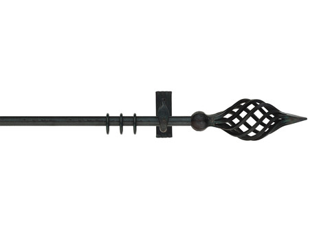 2552_0 Gardinenstange Schmiedeeisen Handarbeit Modell Kugel