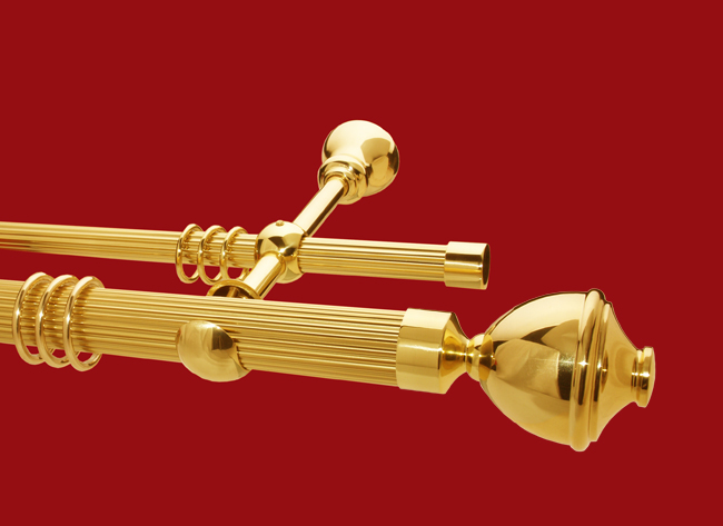 2718_0 Gardinenstange Messing 35-20 mm Modell Igor II kanneliert