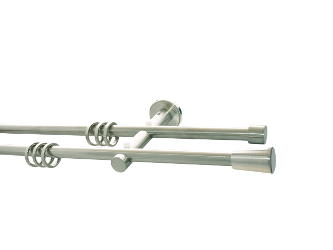 Gardinenstange Nickel geb 12mm Mallorca doppell.