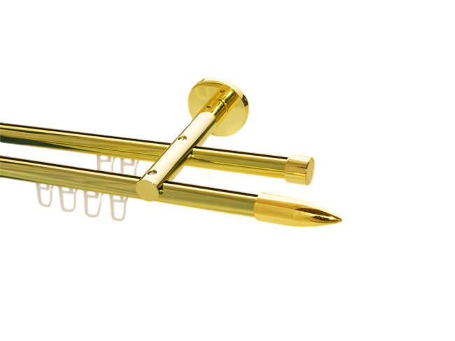 Gardinenstange Innenlauf Messing glanz Design 16mm Modell Patron