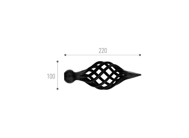 Endstück Schmiedeeisen 18mm Modell Kugel
