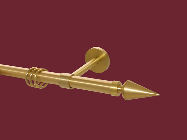 Gardinenstange Messing massiv matt 20mm Modell Rillenkegel gesch