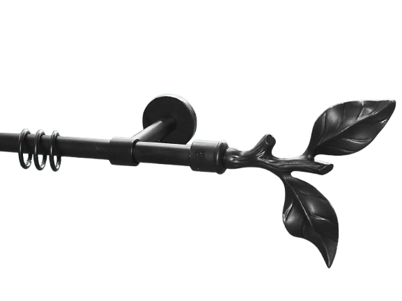 Gardinenstange Eisen schwarz 16mm Modell Blatt