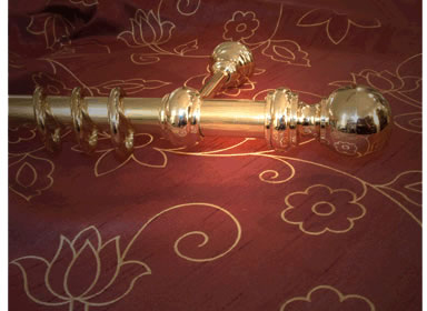 875_0 Vorhangstange 28mm Messing glanz Kunststoff