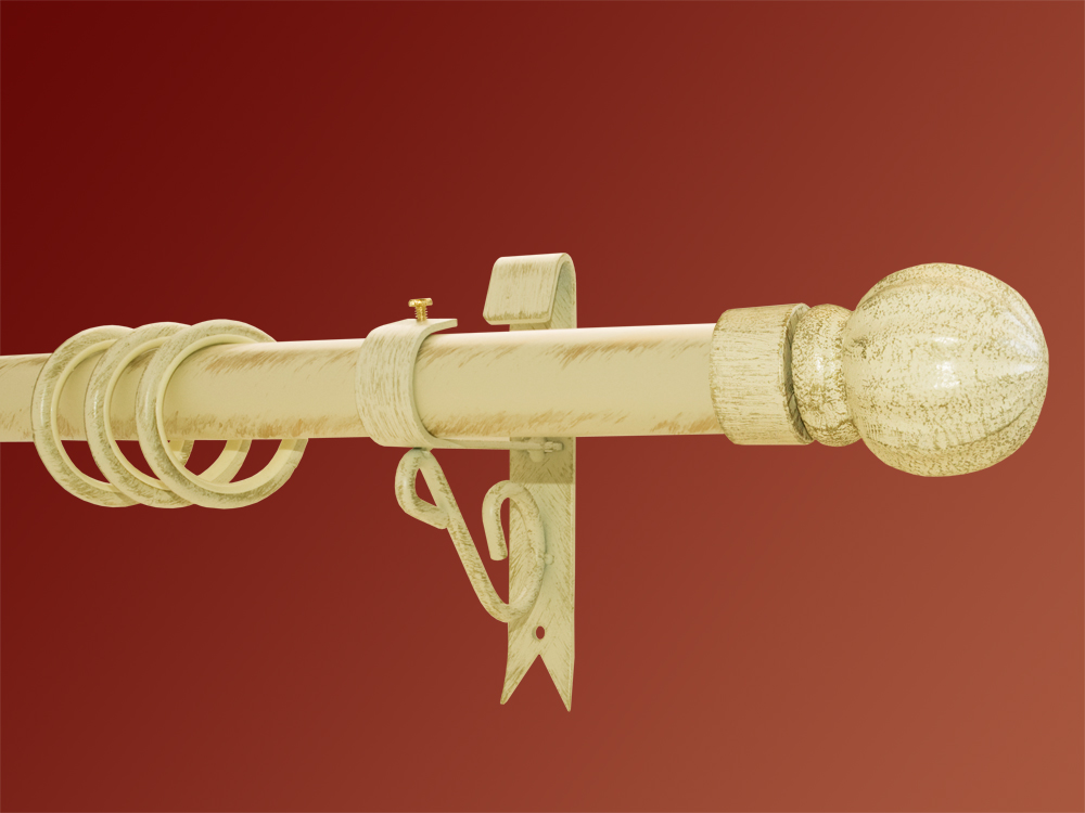 2379_0 Gardinenstange Eisen weiß-gold 30mm Jorge Konsolenträger