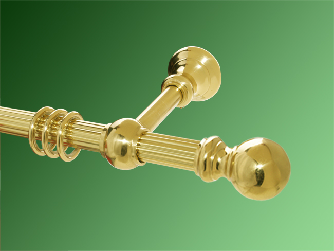 1873_0 Gardinenstange Messing glanz 20 mm Ø Woldemar kanneliert