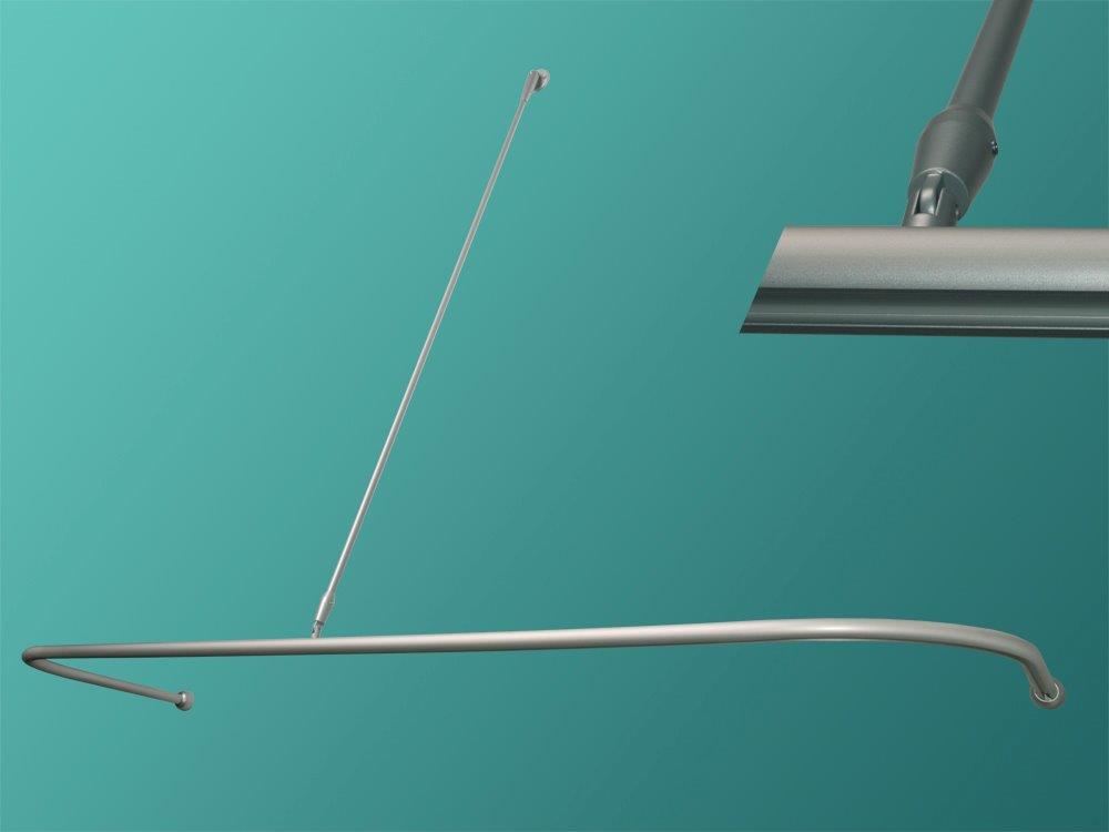 2445_1 Windfang Gardinenstange Innenlaufsystem 20 mm oder 28 mm incl. 2 Biegungen