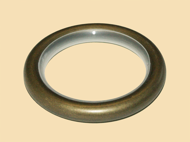 1554_0 Gardinenringe für 20 mm Stangen Hohlring Messing brüniert incl. Gleiteinlage