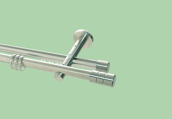 1474_0 Gardinenstange Rohr/Innenlauf Edelstahl 20 mm Jolly doppel.