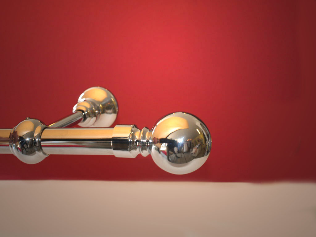 735_0 Gardinenstange Messing chrom glanz 30 mm Modell Willhelm