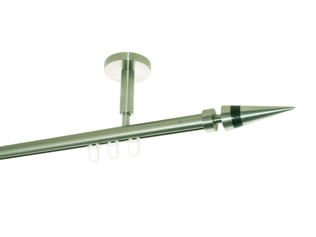 Gardinenstange Deckenträger V2A/Innenlauf 16mm Kegel 1lfg. Gardinenstange Deckenträger V2A/Innenlauf 16mm Kegel 1lfg.