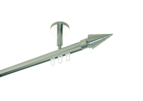Gardinenstange Decke Edelstahl Innenlauf 20mm Rillenkegel 1lfg Gardinenstange Decke Edelstahl Innenlauf 20mm Rillenkegel 1lfg