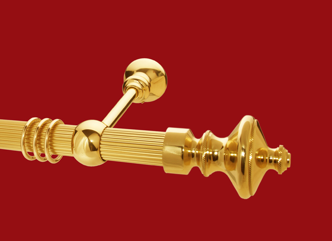 Gardinenstange Messing glanz 35mm Modell Michael Rohr kanneliert