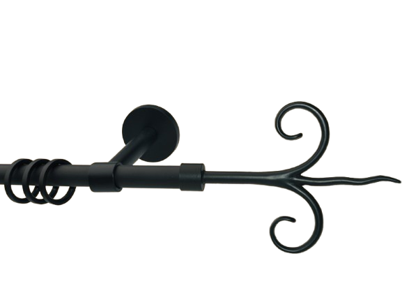 Gardinenstange Eisen schwarz 16mm Modell Santos Gardinenstange Eisen schwarz 16mm Modell Santos