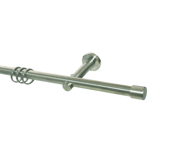 Gardinenstange Edelstahl Rundrohr 16mm Kappe Träger offen Gardinenstange Edelstahl Rundrohr 16mm Kappe Träger offen