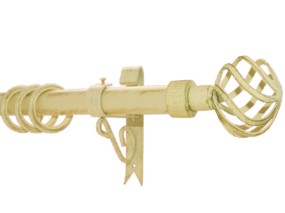 Gardinenstange Eisen weiß-gold 30mm Gonzalo