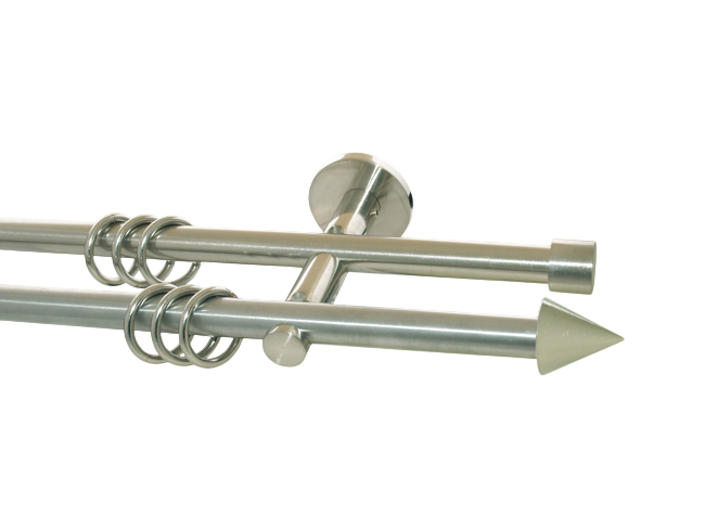 Gardinenstange doppell. Nickel geb. 16 mm Palma Gardinenstange doppell. Nickel geb. 16 mm Palma