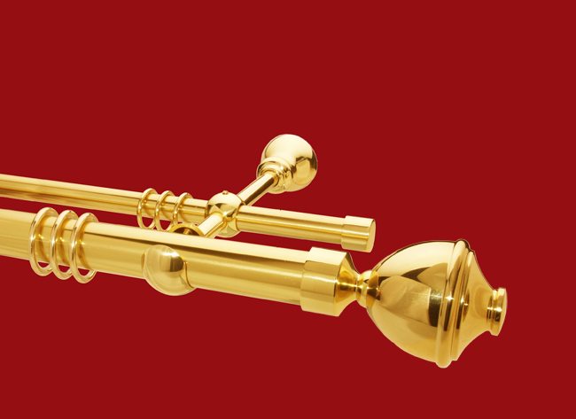 Gardinenstange Messing 35-20 mm Modell Igor II Rohr glatt