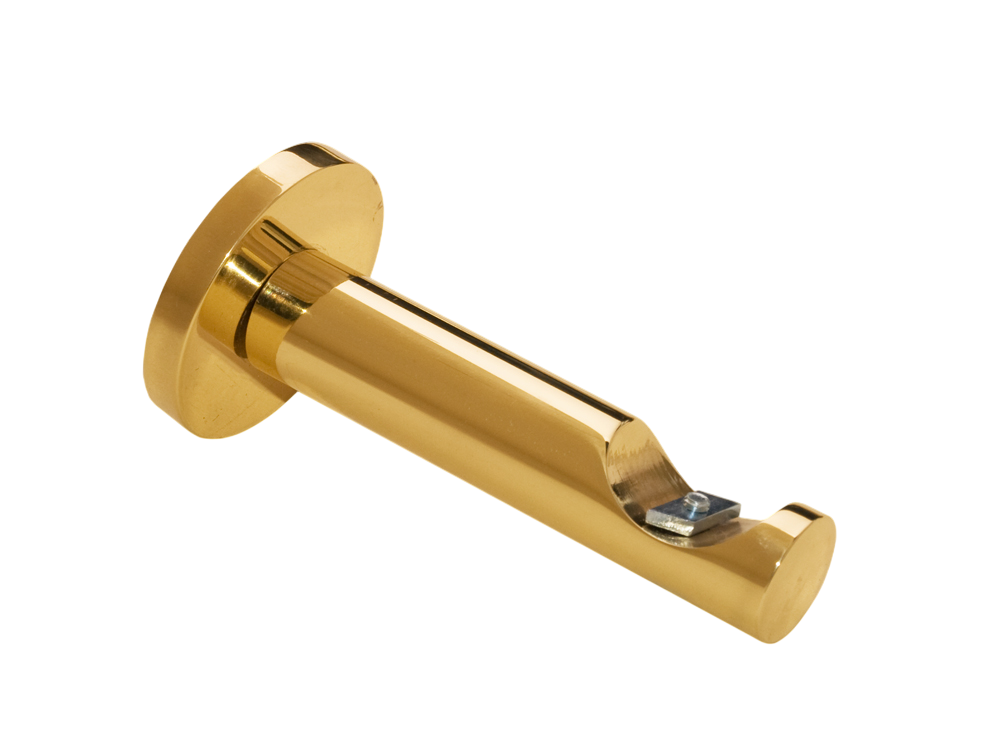 Wandträger Messing glanz 28mm für Gardinenstangen Innenlaufsyste Wandträger Messing glanz 28mm für Gardinenstangen Innenlaufsyste