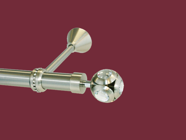 Gardinenstange Edelstahl 25 mm Swarovski Mason