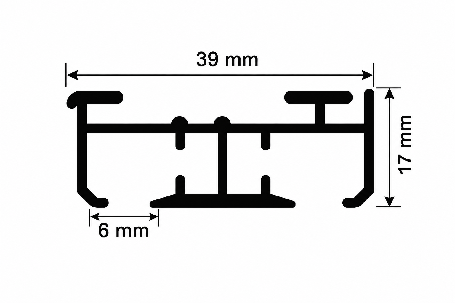 Aluminium Vorhangschiene weiß 2lauf Modell 220 Aluminium Vorhangschiene weiß 2lauf Modell 220
