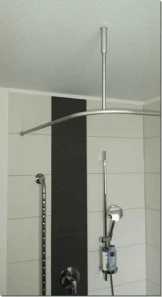 Duschvorhangstange L-Form barrierefrei 20 mm gebogen Alu silber oder weiß 