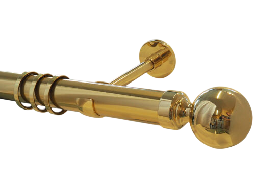 Gardinenstange Messing massiv glanz 40mm Modell Ludwig Schloss Interieur Classic
