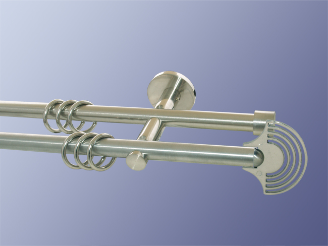 Gardinenstange doppell. Nickel geb. 16 mm Epsilon