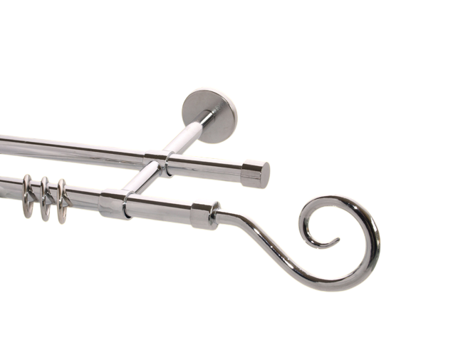 Gardinenstange Chrom glanz Design 16mm Modell Roma