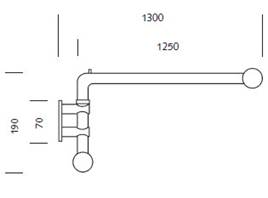2483_1 Schwenkstange Edelstahl 12mm Gardinenstange
