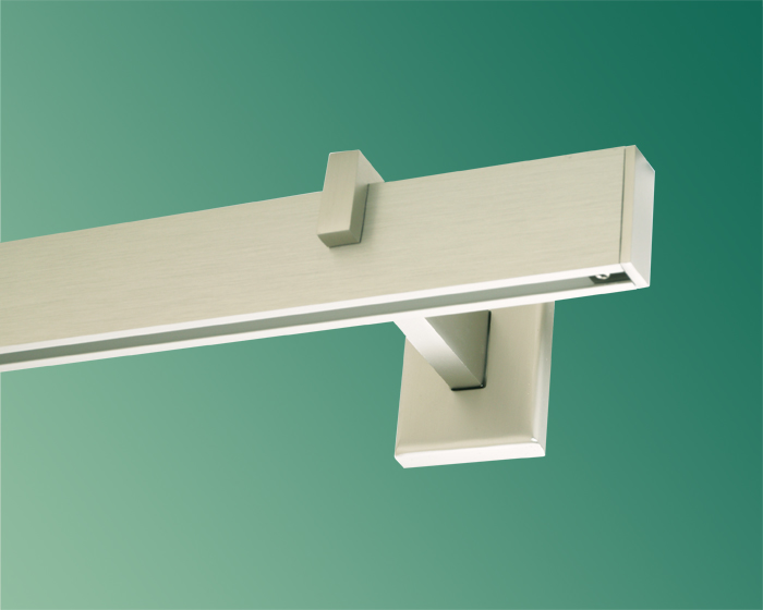 2270_0 Gardinenstange eckig Maricel Aluminium Edelstahldesign Innenlauf