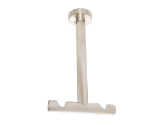 Deckenträger lang doppelläufig Edelstahl für Gardinenstangen 20mmØ Deckenträger lang doppelläufig Edelstahl für Gardinenstangen 20mmØ