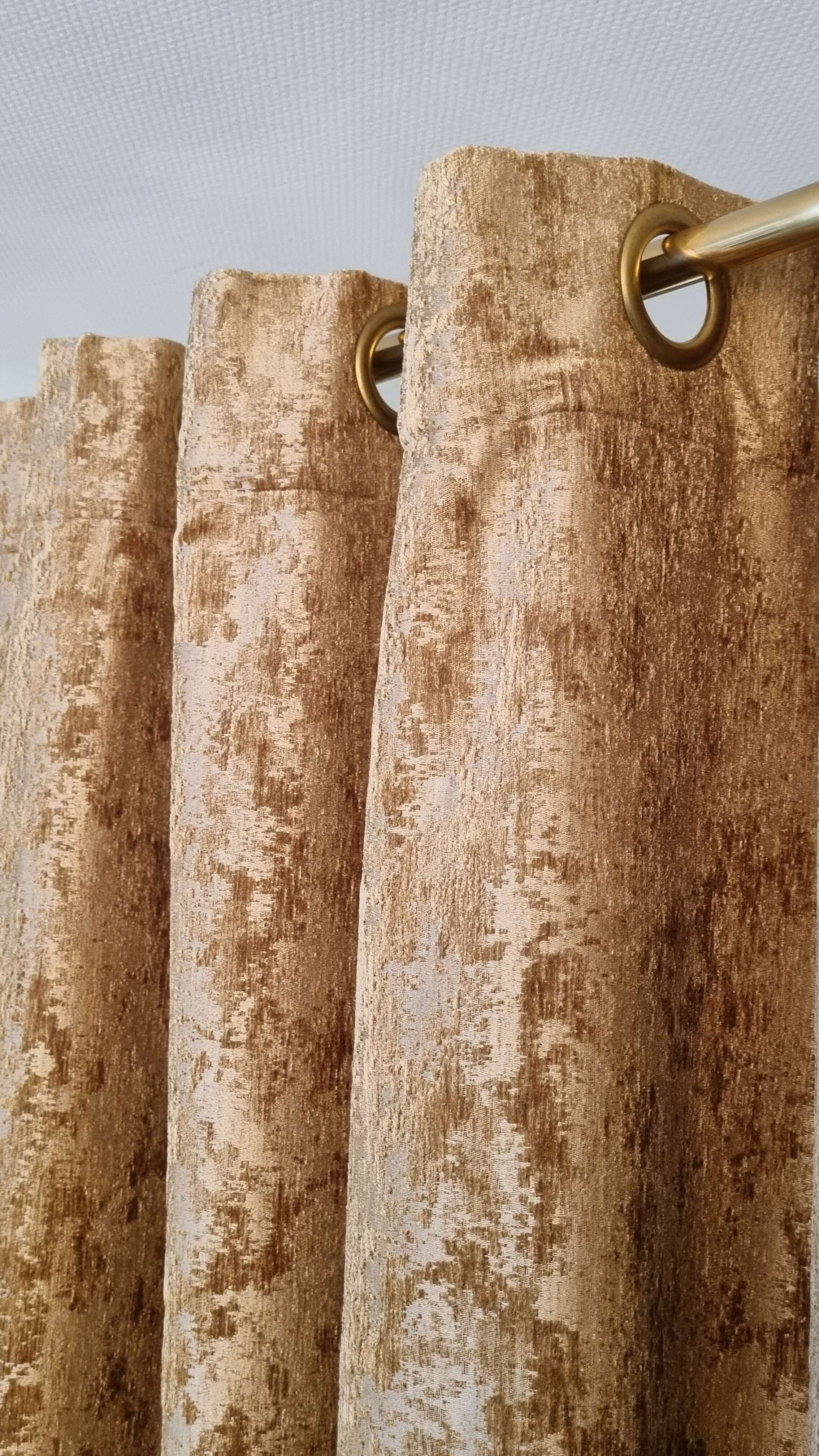 Windfang Vorhang Gold nach Maß Höhe bis 270 cm Flammhemmend B1