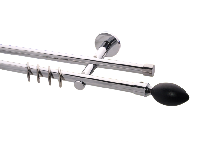 Gardinenstange Chrom glanz 16mm Modell Träne Träger 2